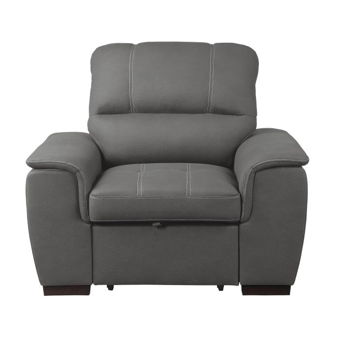 9858GY-1 - Chair with Pull-out Ottoman