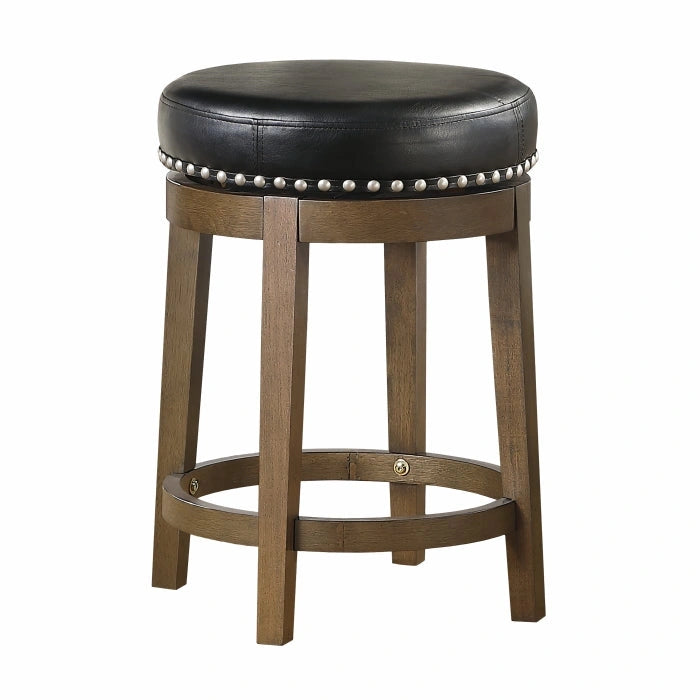 5681BLK-24 - Round Swivel Counter Height Stool, Black