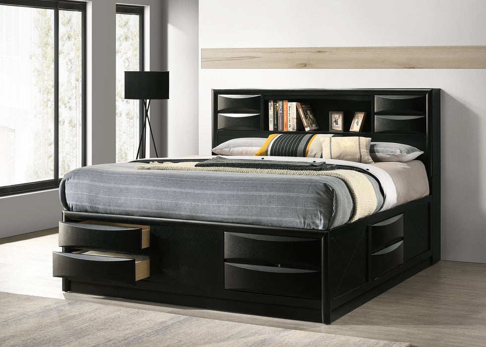 Briana Bookcase Platform Storage Bed