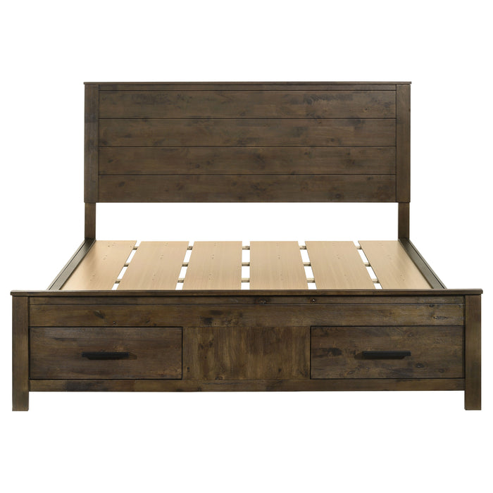 Woodmont Queen Storage Bed Rustic Golden Brown