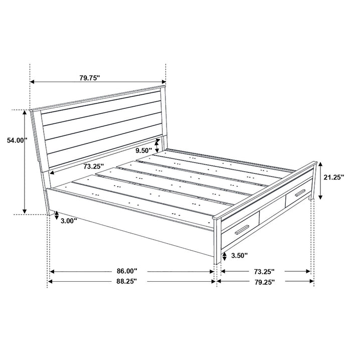 Woodmont Queen Storage Bed Rustic Golden Brown