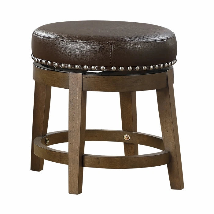 5681BRW-18 - Round Swivel Stool, Brown
