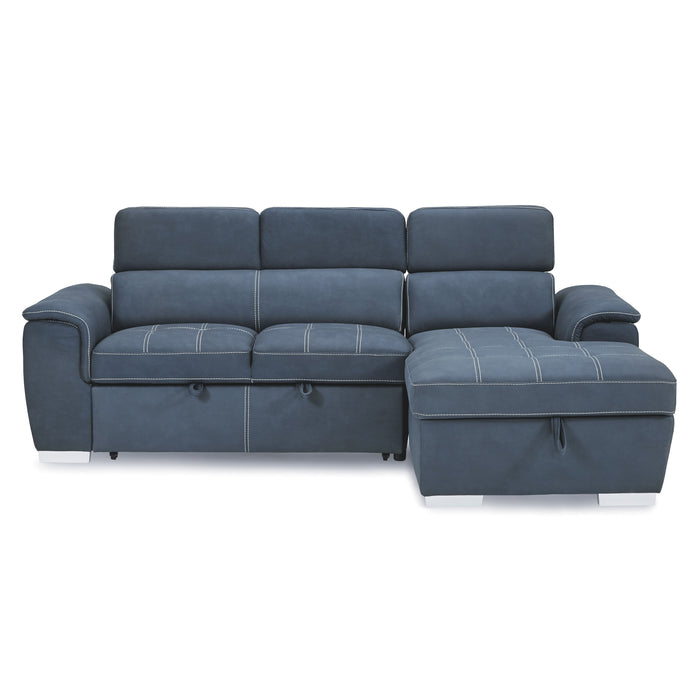 Ferriday-(2)2-Piece Sectional with Adjustable Headrests, Pull-out Bed and Right Chaise with Hidden Storage image