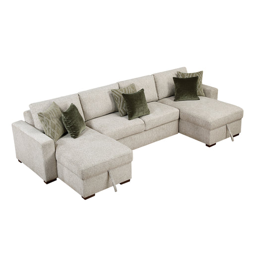 Isla-(4)3-Piece Sectional with Convertible and Reversible Chaise, Hidden Storage, Click Motion Back image