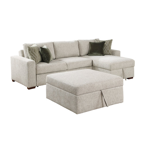 Isla-(4)3-Piece Sectional with Convertible and Reversible Chaise, Hidden Storage, Click Motion Back and Ottoman image