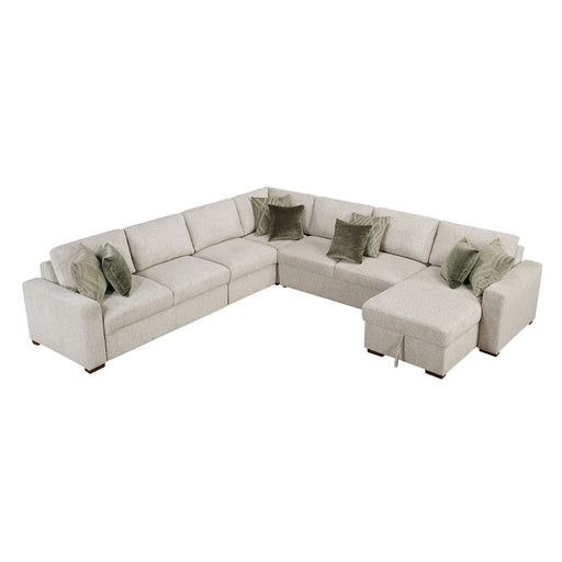Isla-(6)5-Piece Sectional with Convertible and Reversible Chaise, Hidden Storage, Click Motion Back image