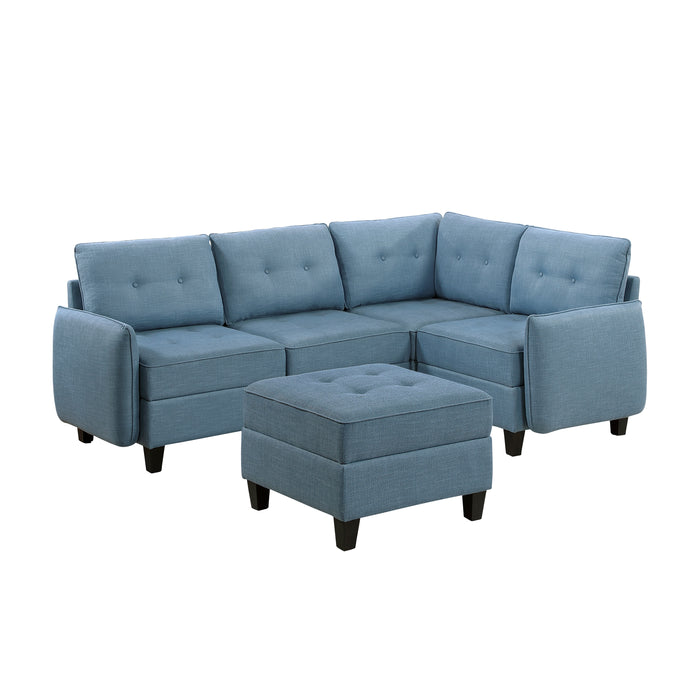Garren-(5)5-Piece Sectional with Storage and Ottoman image
