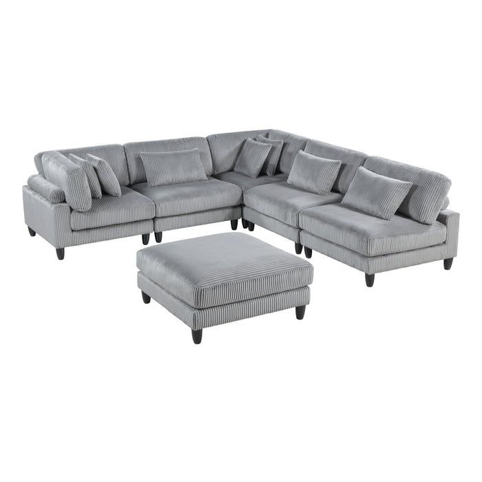 Robstown-(6)6-Piece Modular Sectional with Ottoman image
