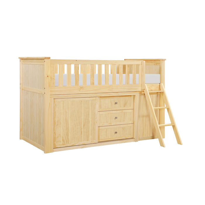 Bartly-(6) Low Loft Bunk with Bookcase and 2 Dressers image